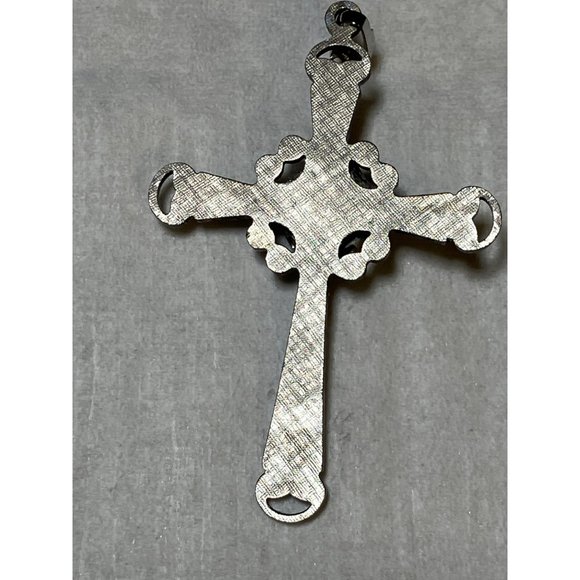 Christian Cross Pendant for Necklace with Center Stone - Picture 6 of 7